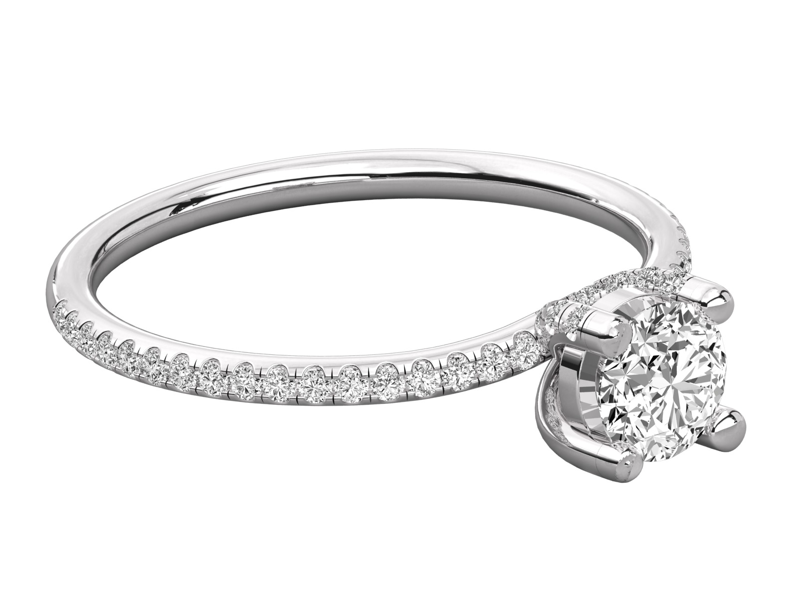 classic solitaire engagement ring  3D print model_19
