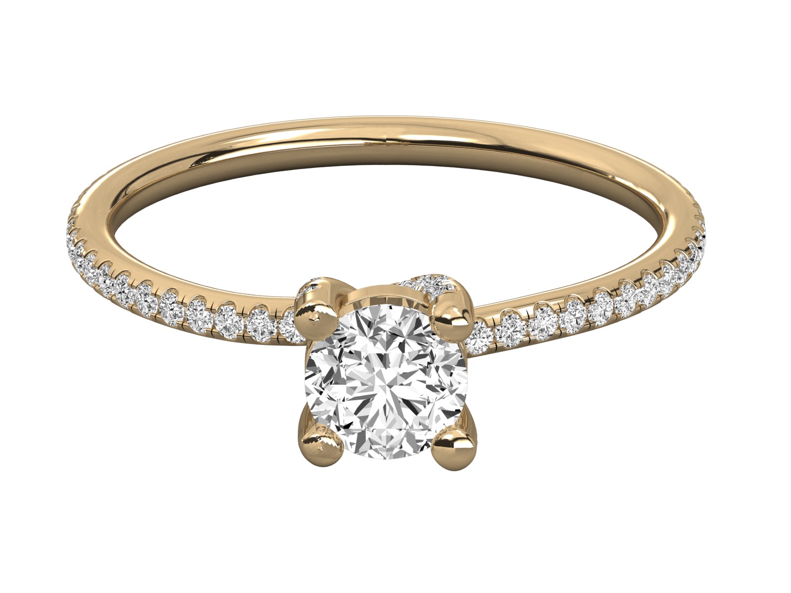 classic solitaire engagement ring  3D print model_11