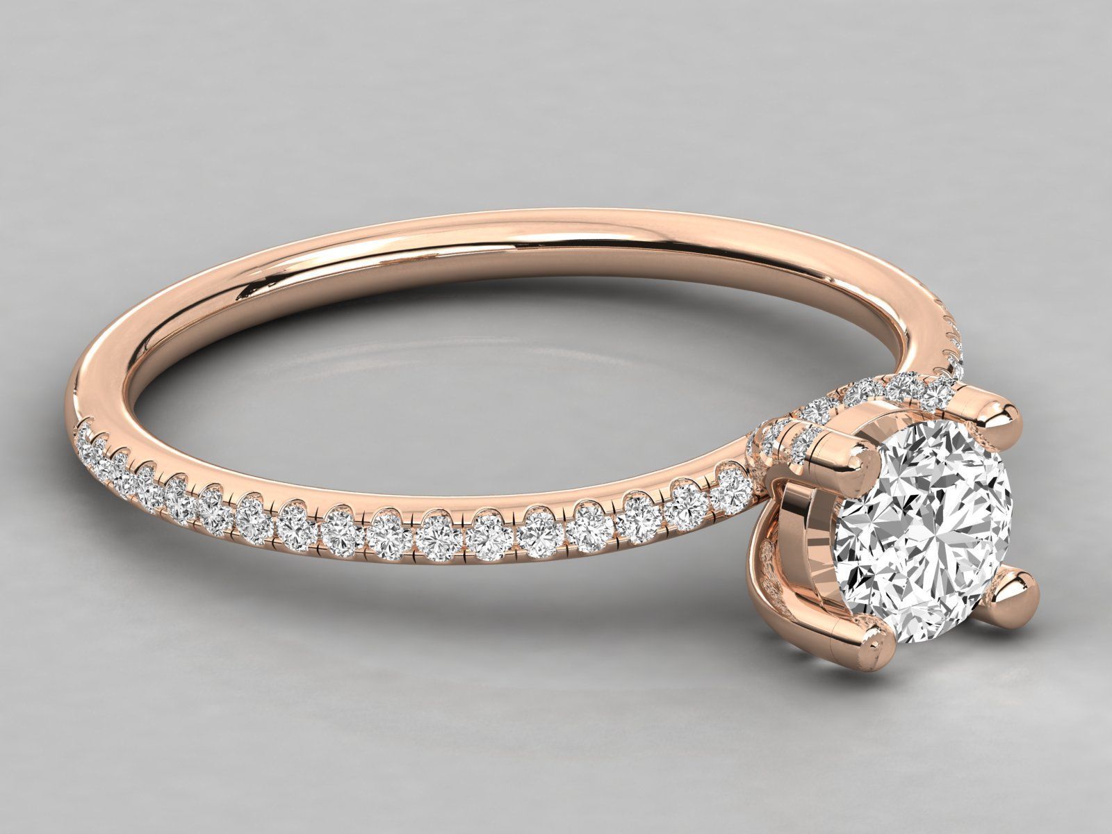 classic solitaire engagement ring  3D print model_14