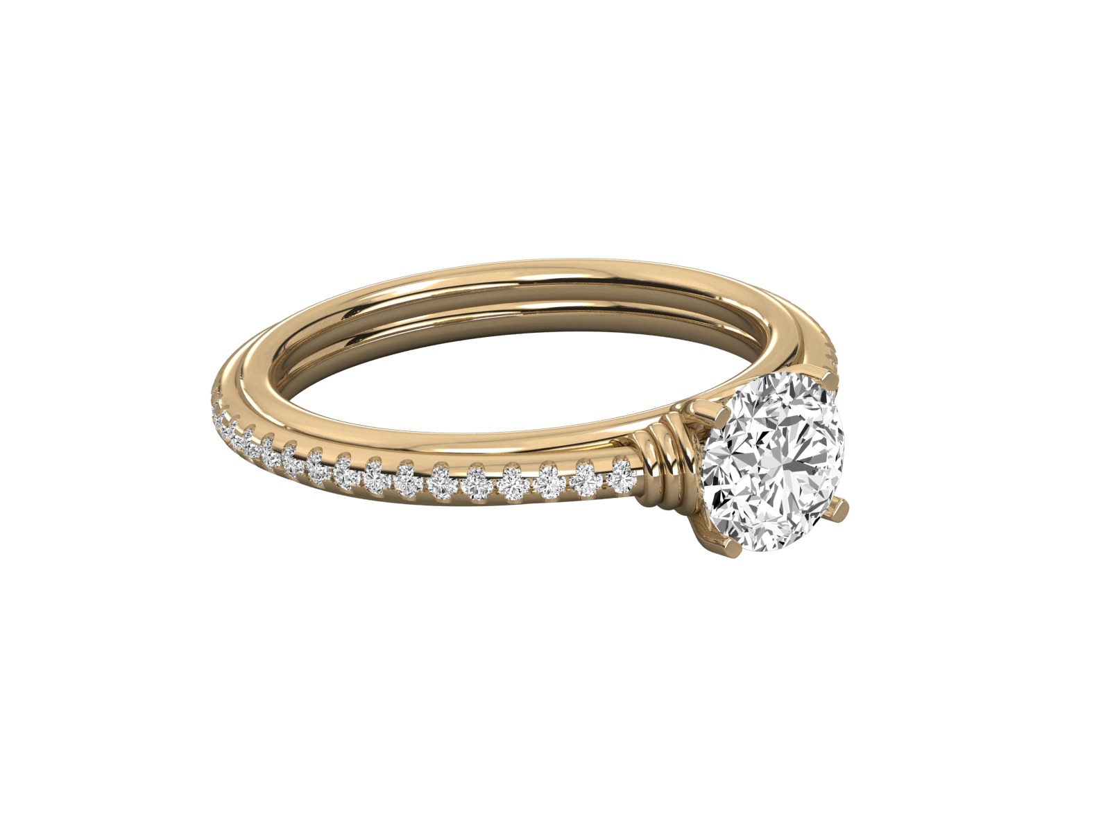 classic solitaire engagement ring   3D print model_7