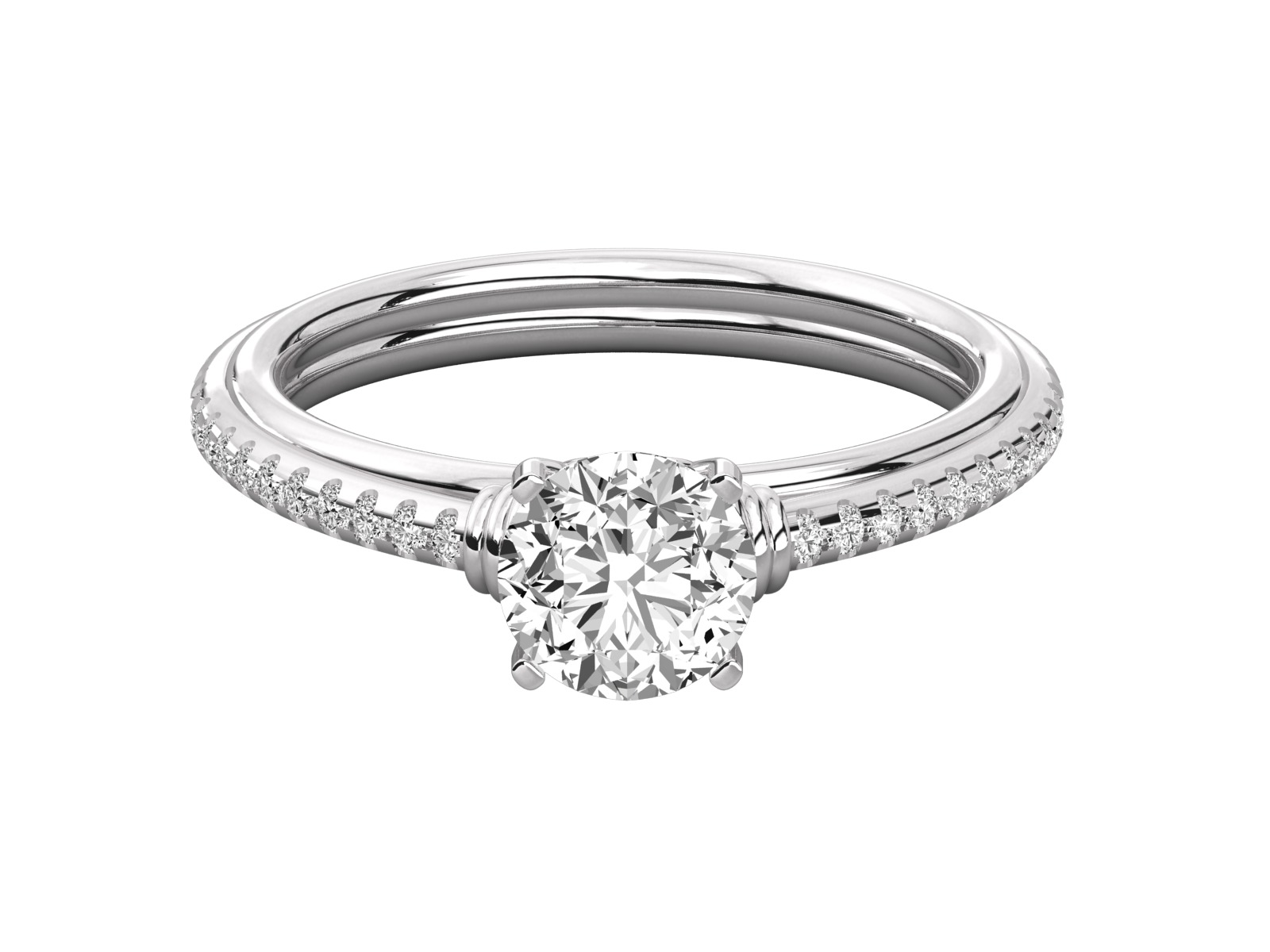 classic solitaire engagement ring   3D print model_5
