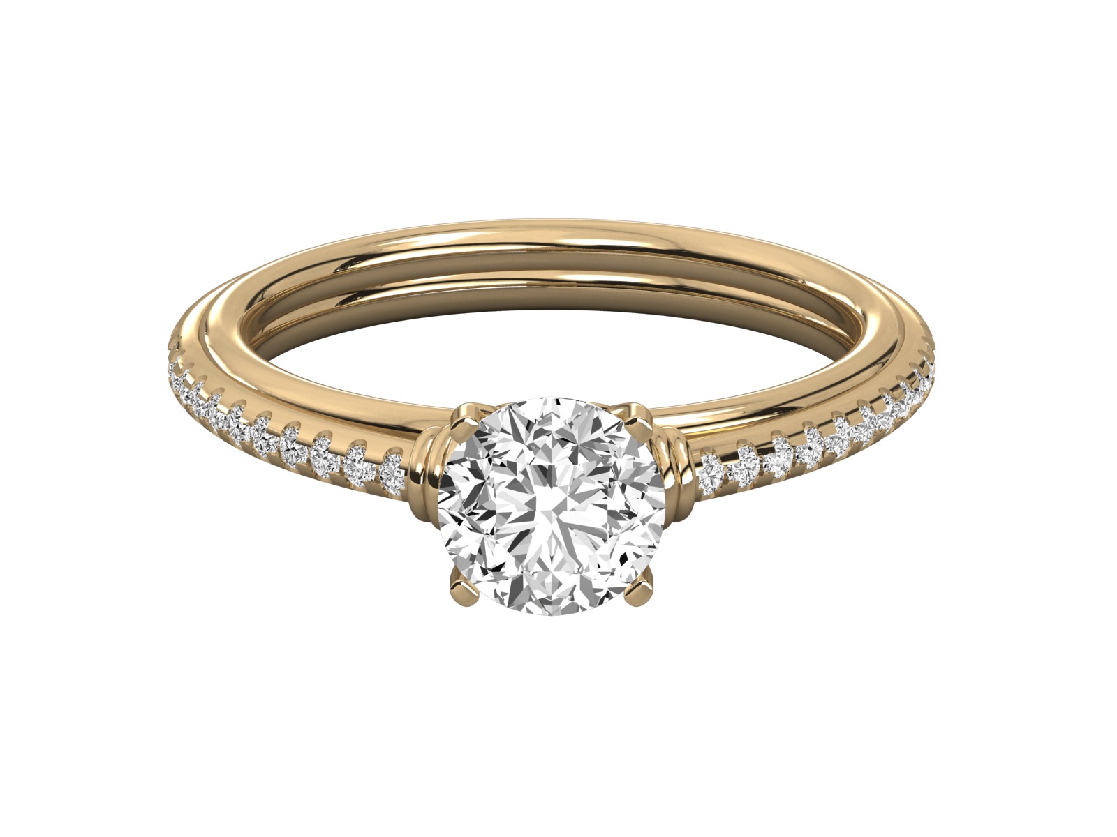 classic solitaire engagement ring   3D print model_11