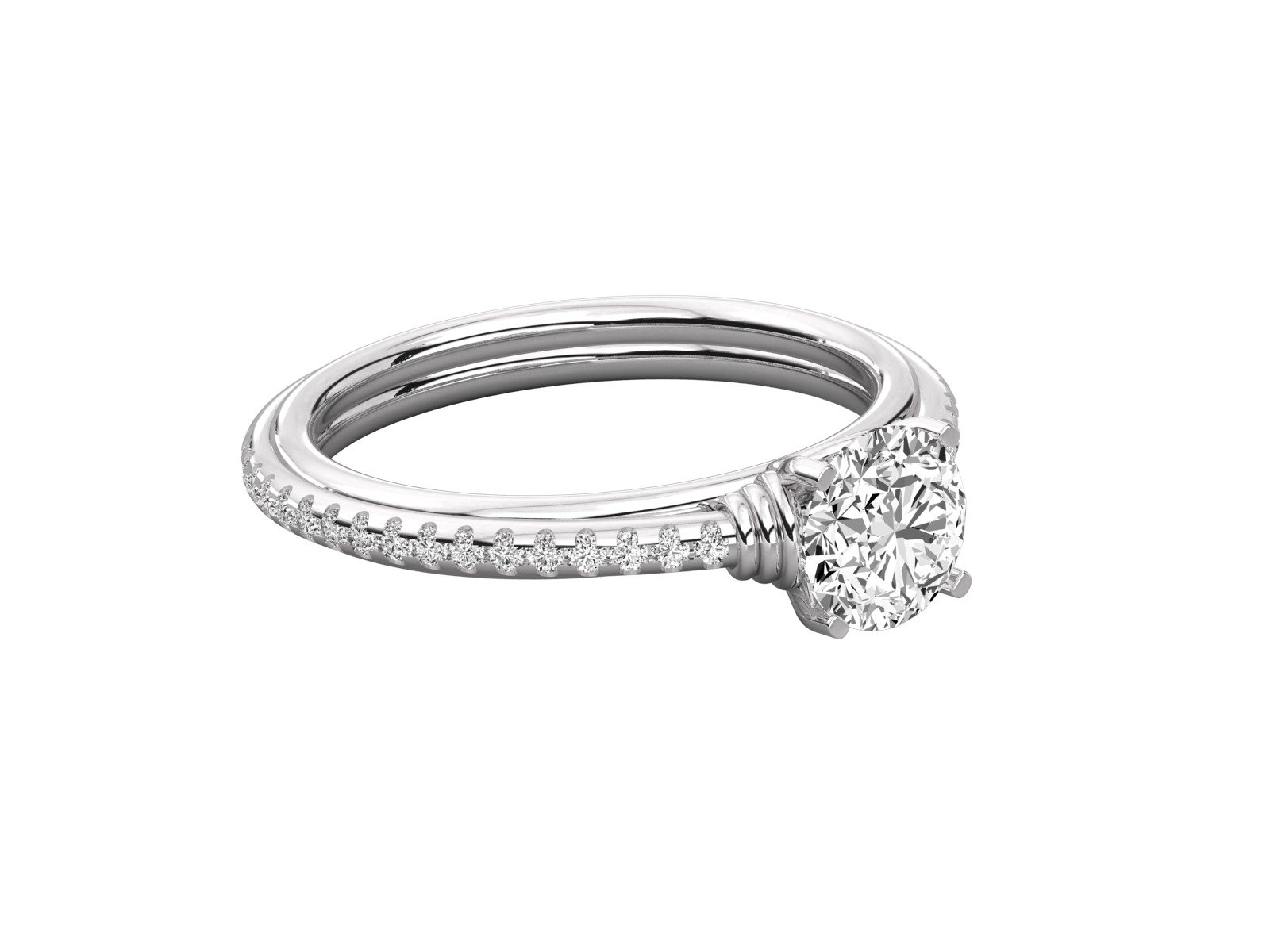 classic solitaire engagement ring   3D print model_19