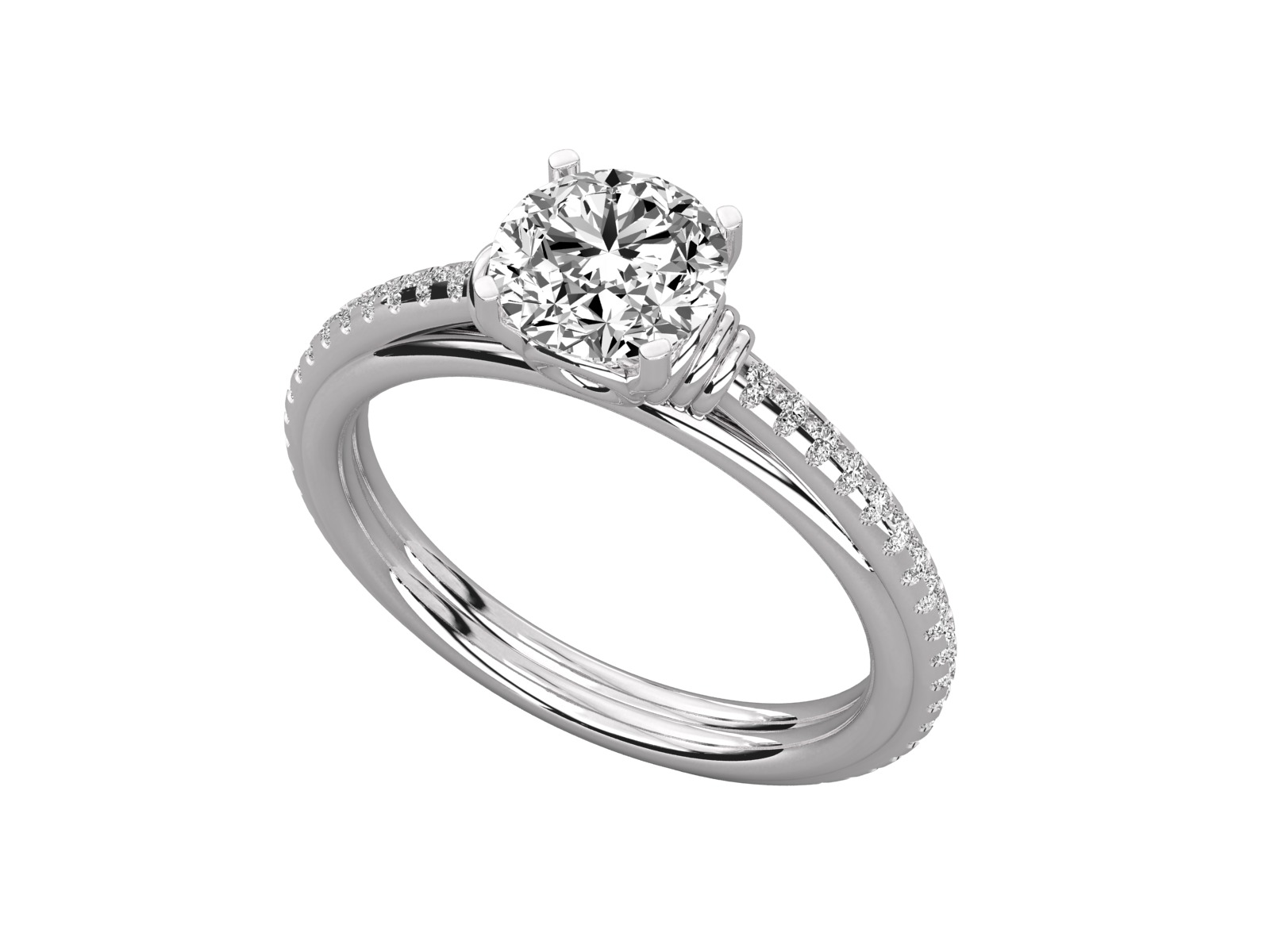 classic solitaire engagement ring   3D print model_2