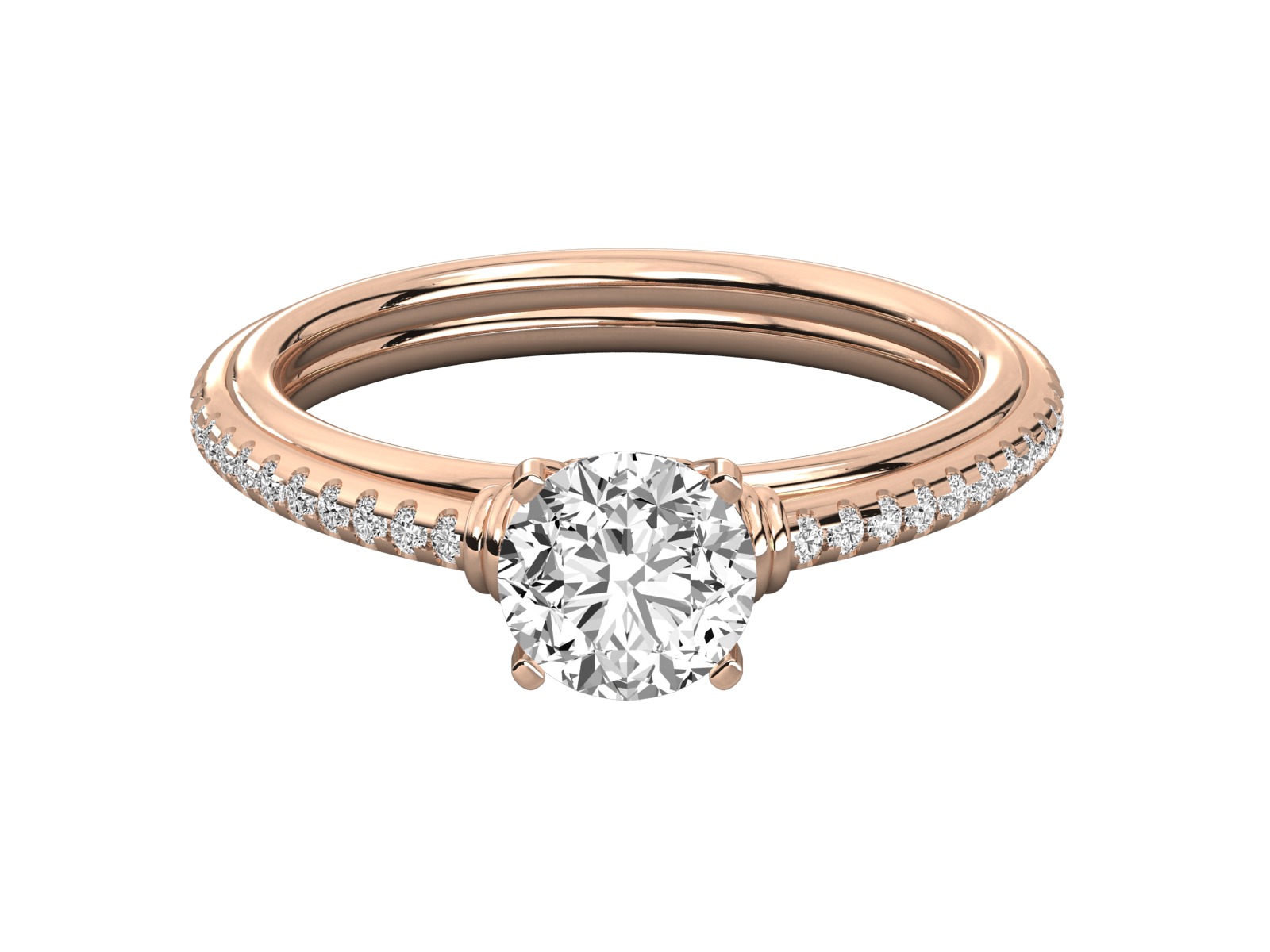 classic solitaire engagement ring   3D print model_17