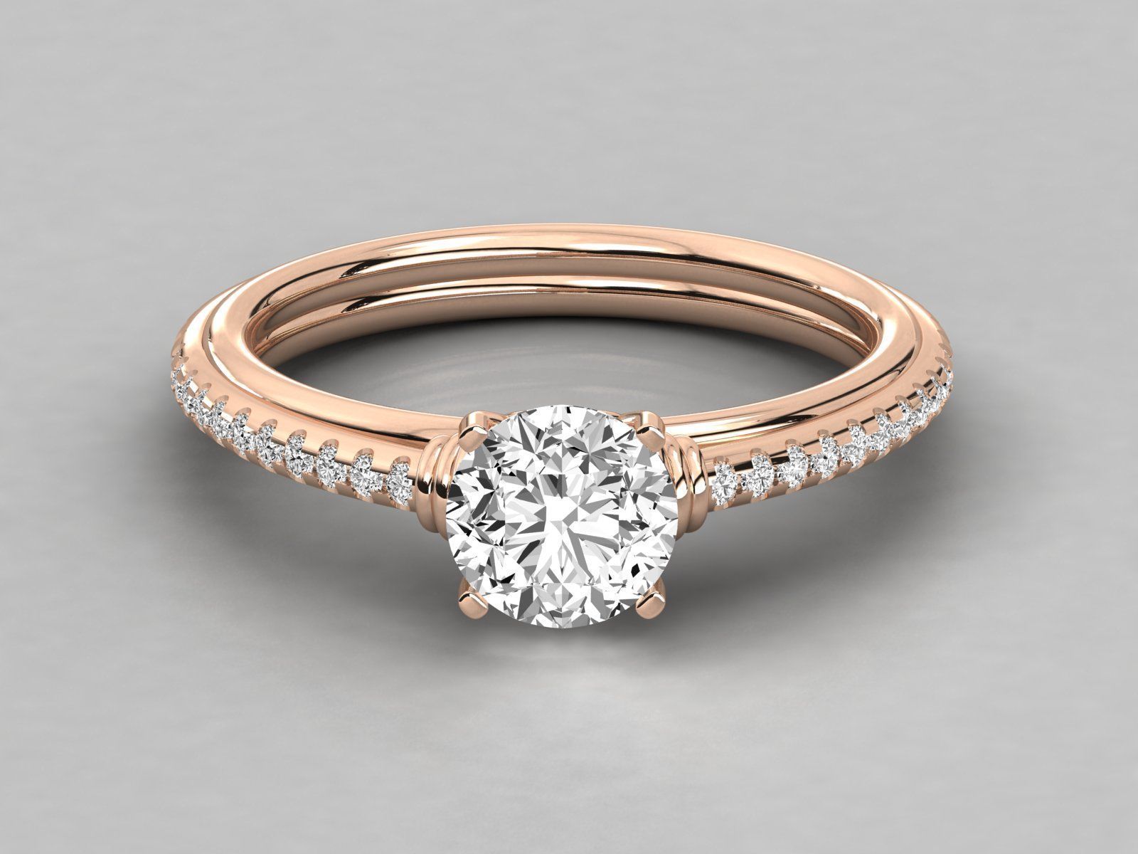 classic solitaire engagement ring   3D print model_18