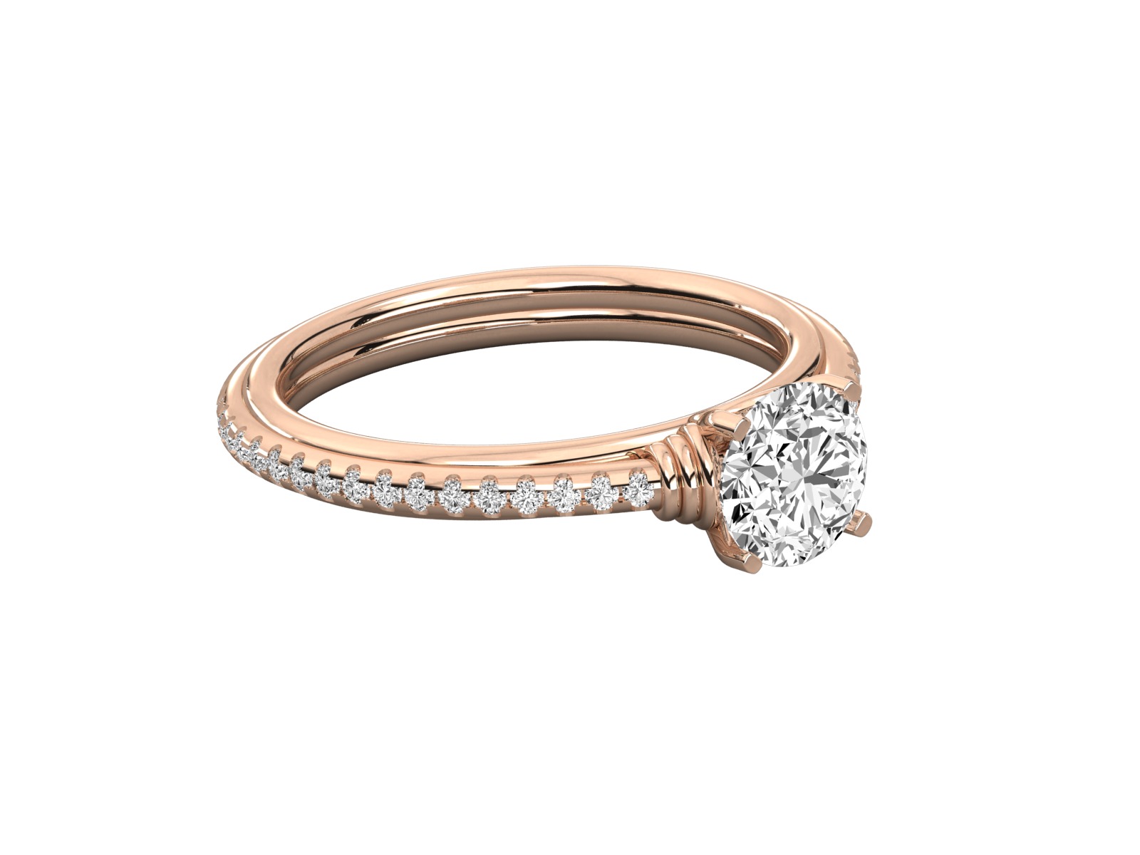classic solitaire engagement ring   3D print model_13