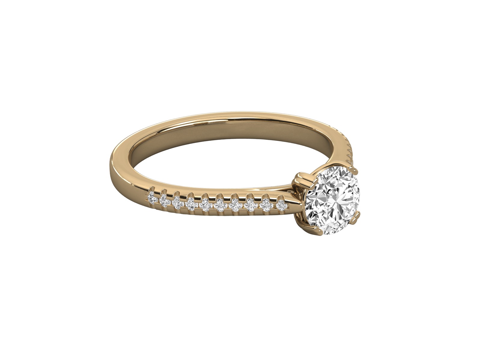 solitaire engagement ring  3D print model_7