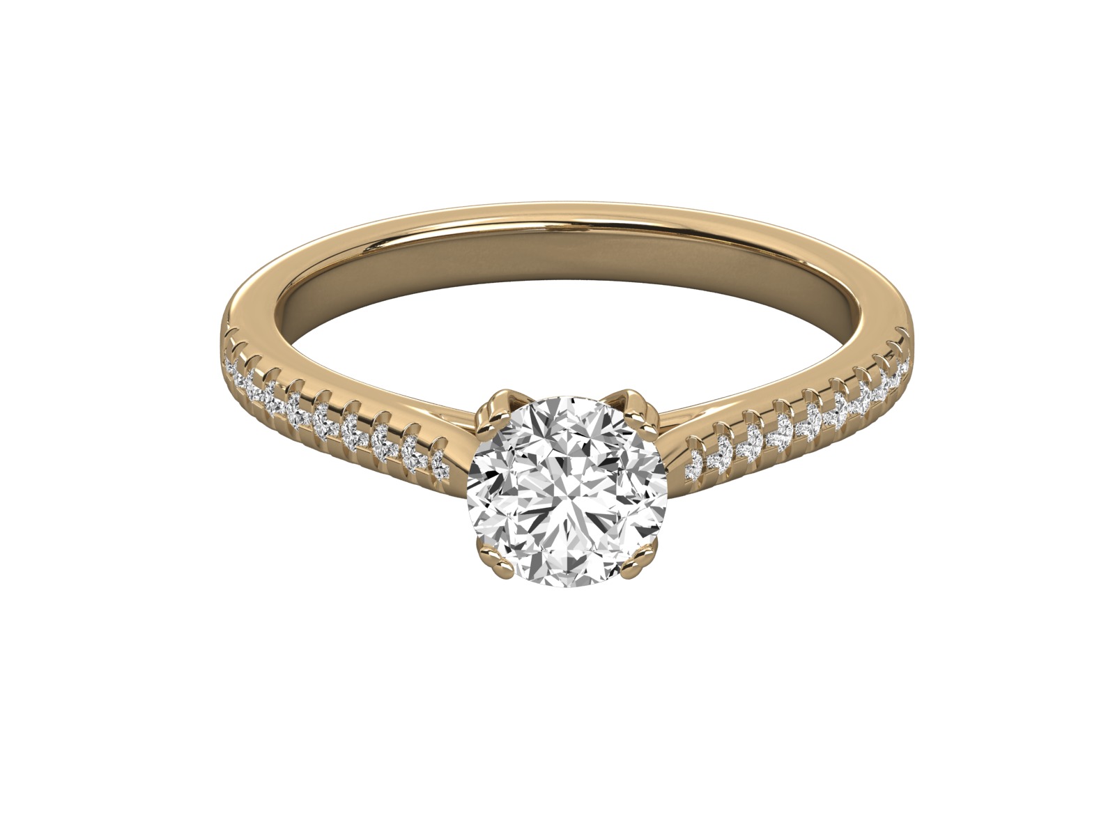 solitaire engagement ring  3D print model_11