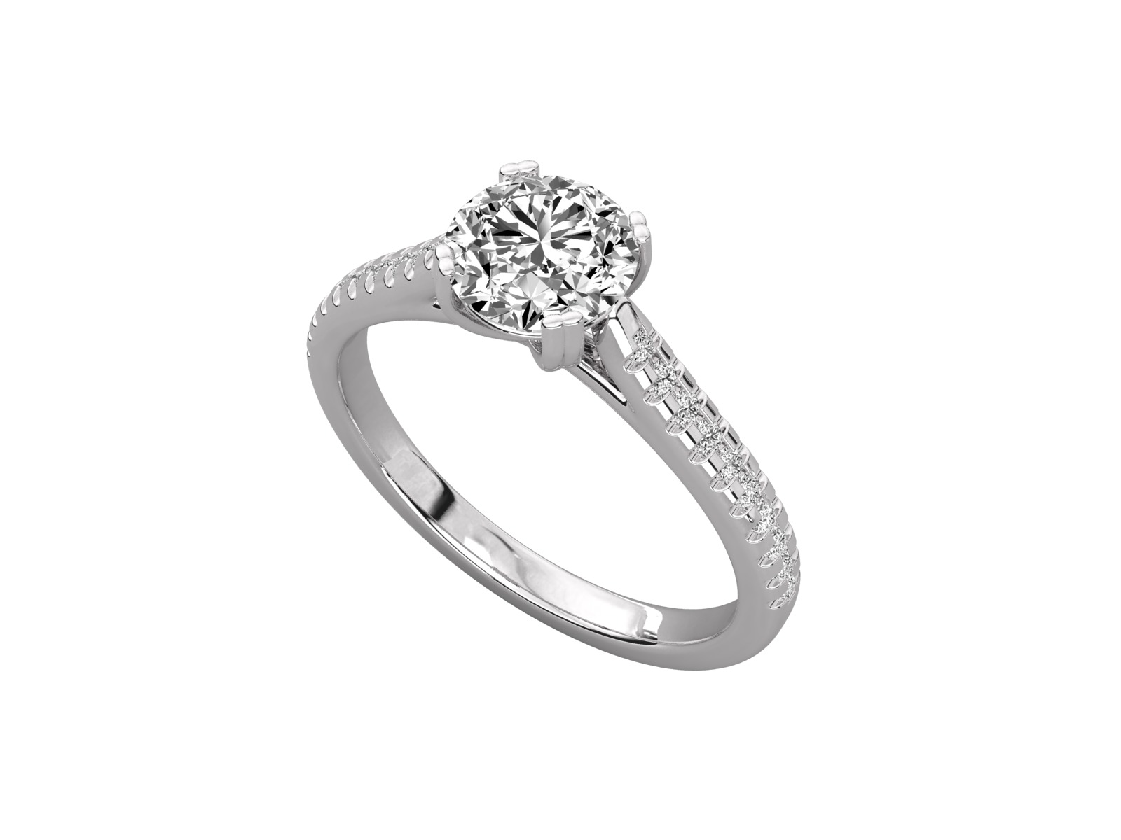 solitaire engagement ring  3D print model_2