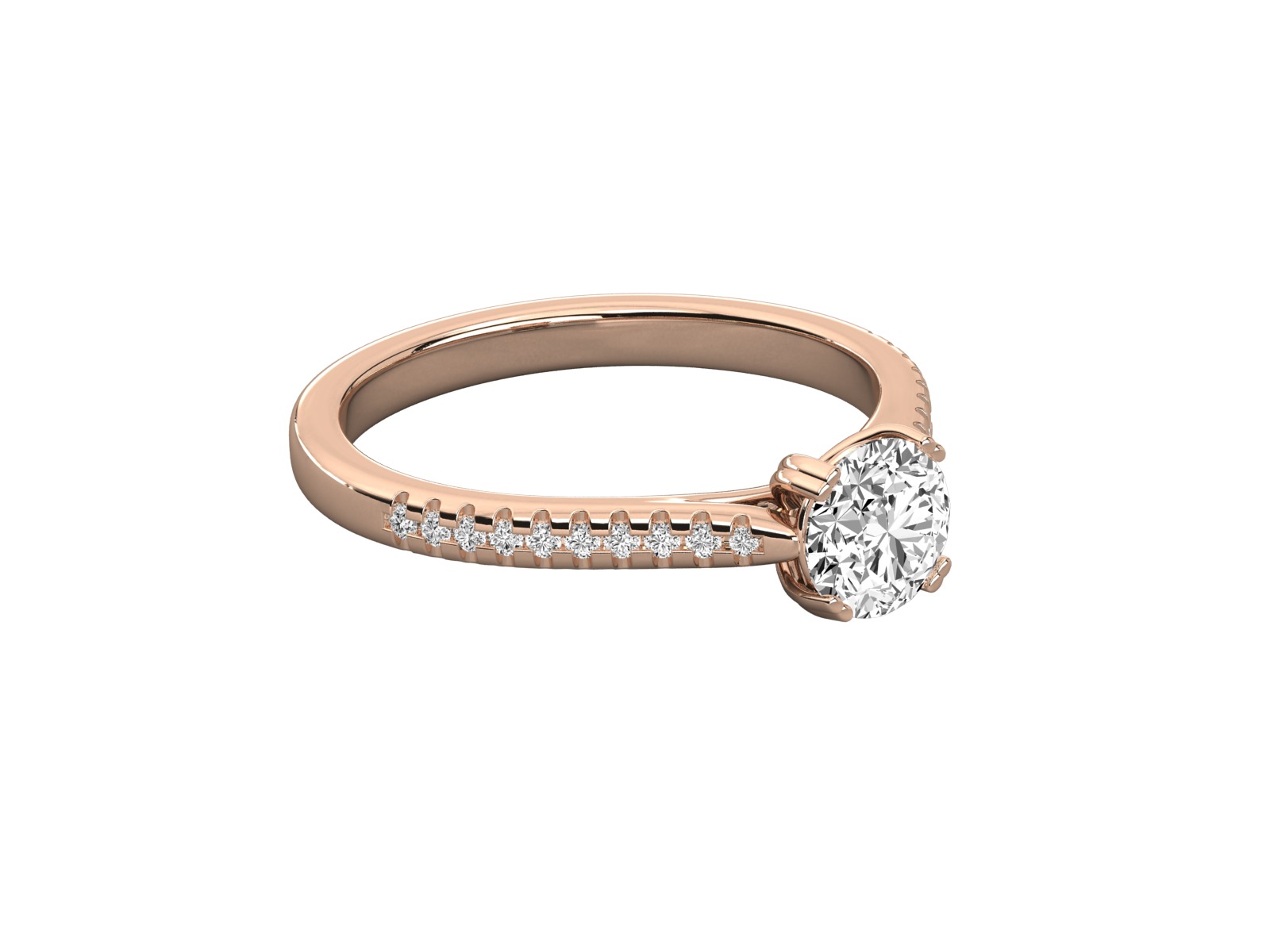solitaire engagement ring  3D print model_13