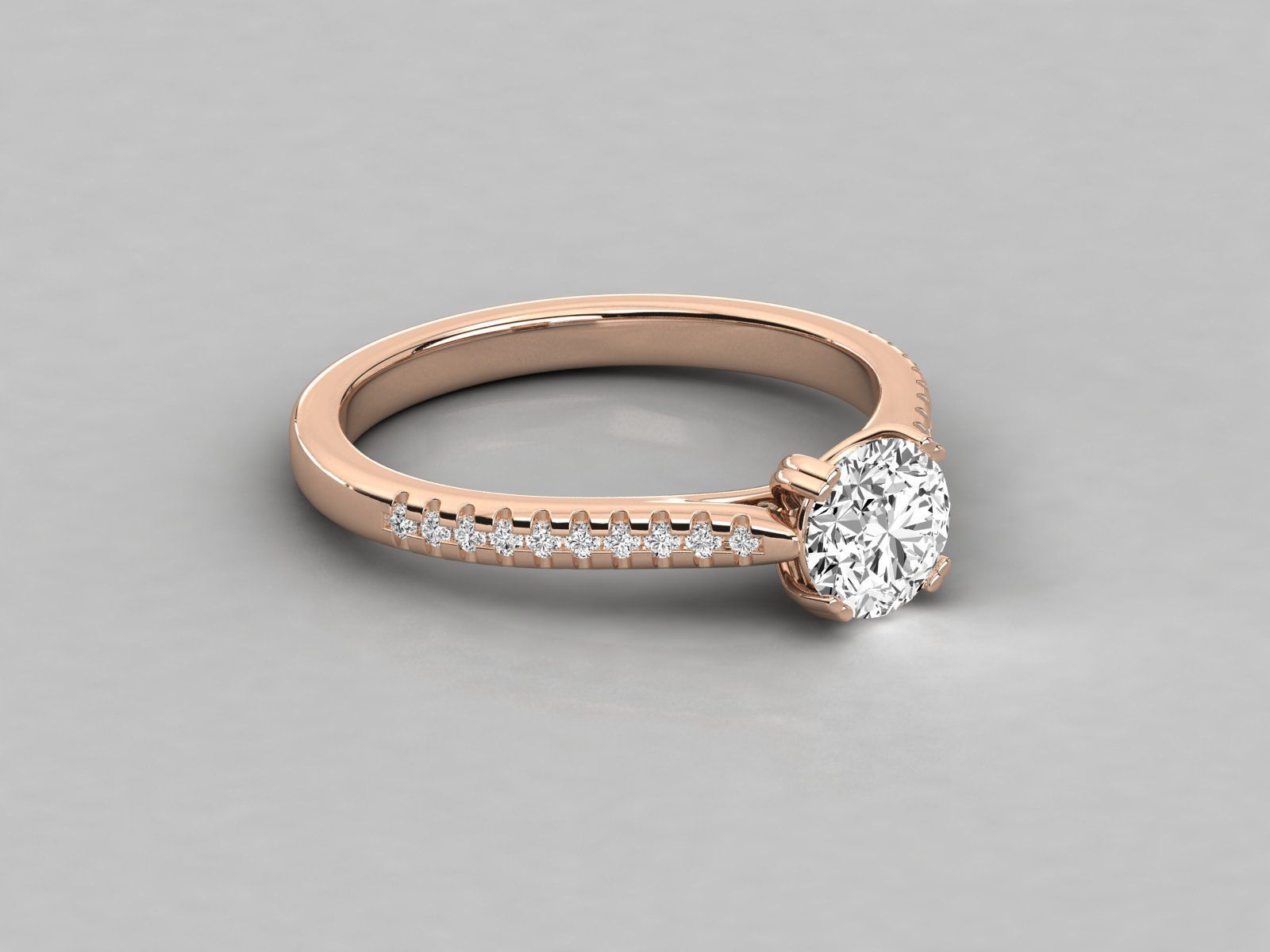 solitaire engagement ring  3D print model_14