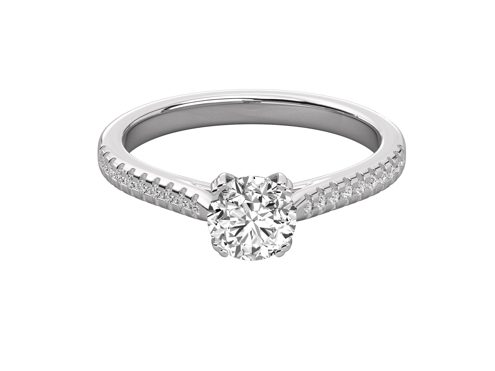 solitaire engagement ring  3D print model_5