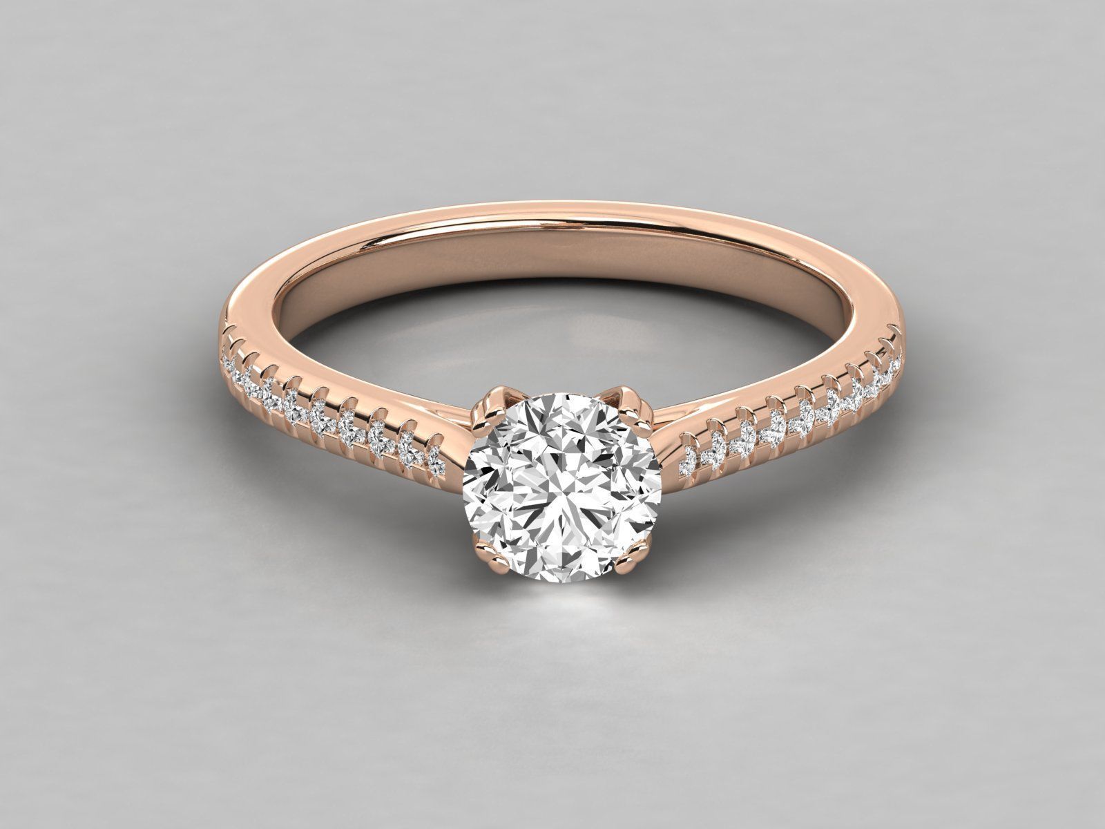 solitaire engagement ring  3D print model_18