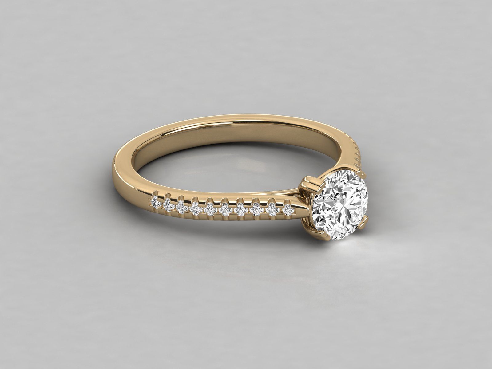 solitaire engagement ring  3D print model_8