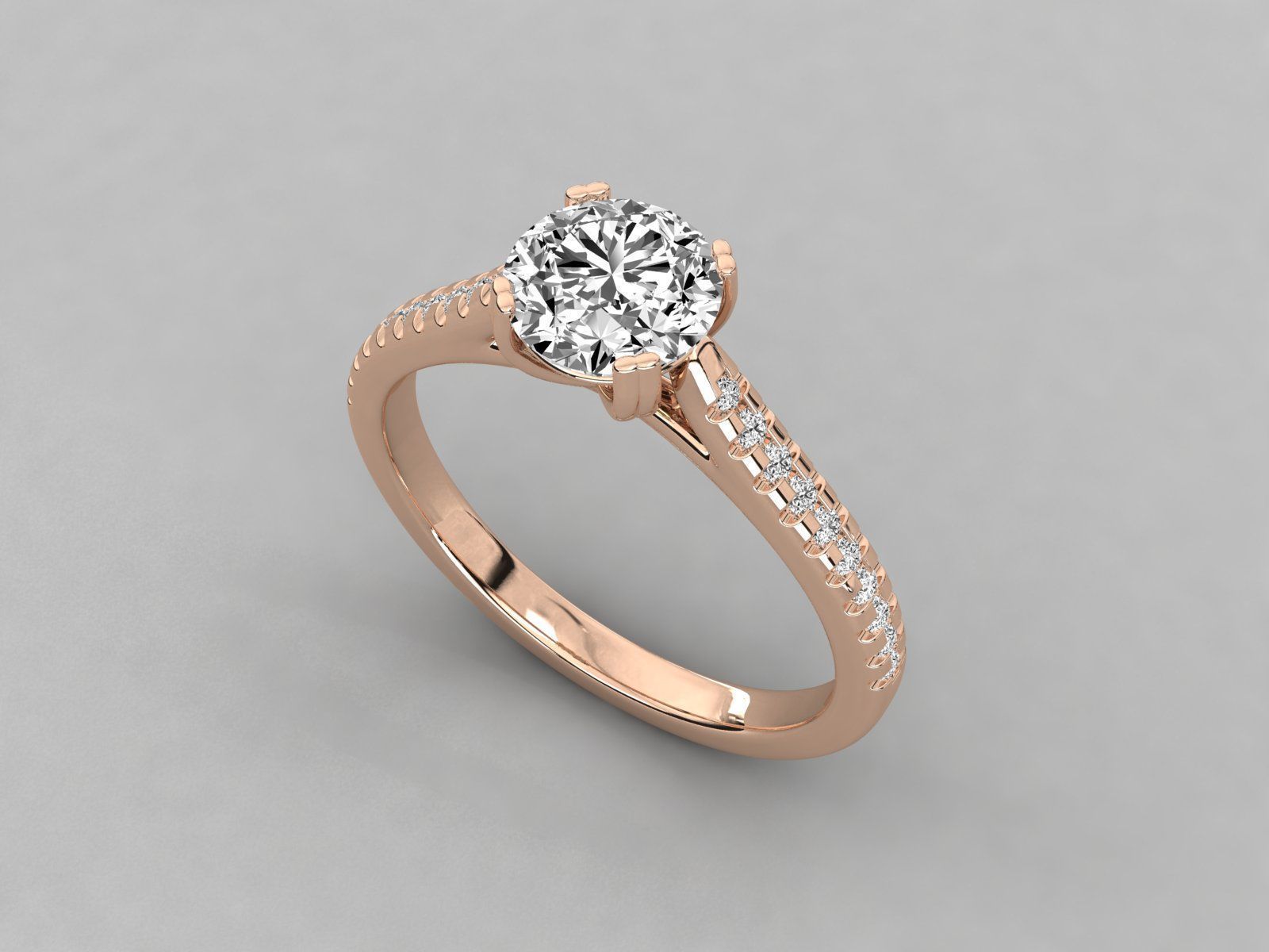 solitaire engagement ring  3D print model_16