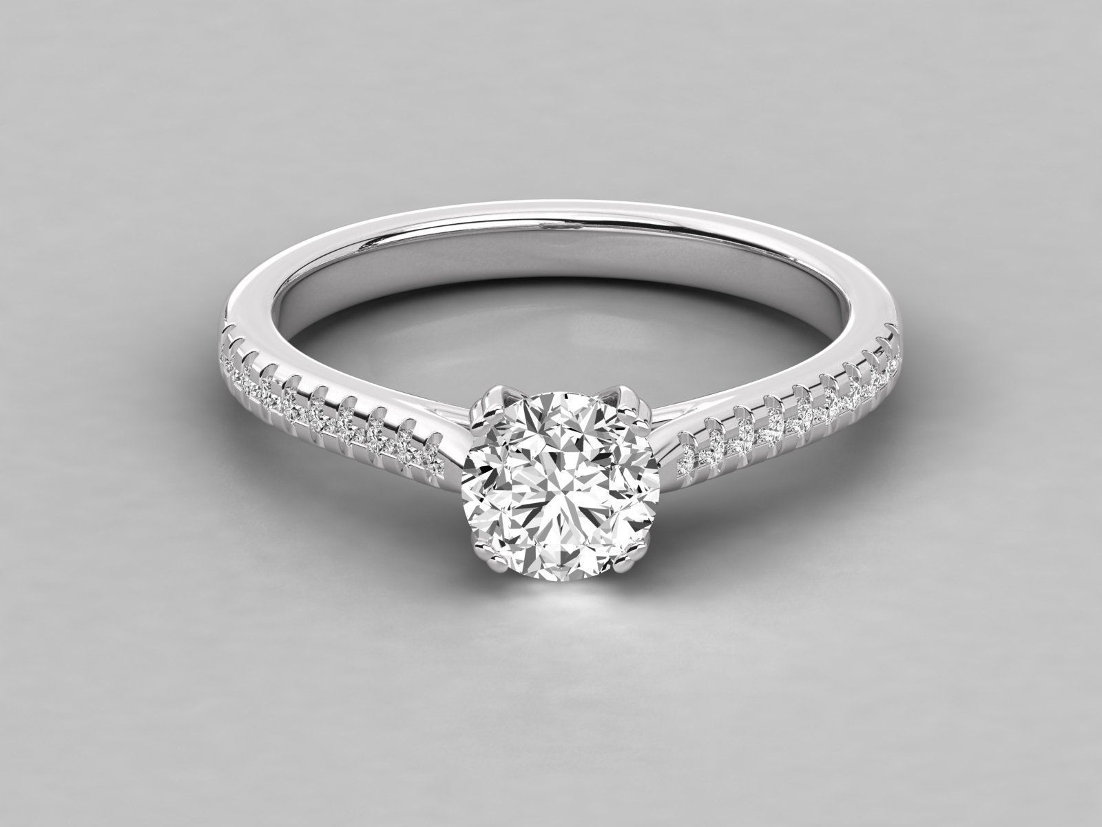 solitaire engagement ring  3D print model_6