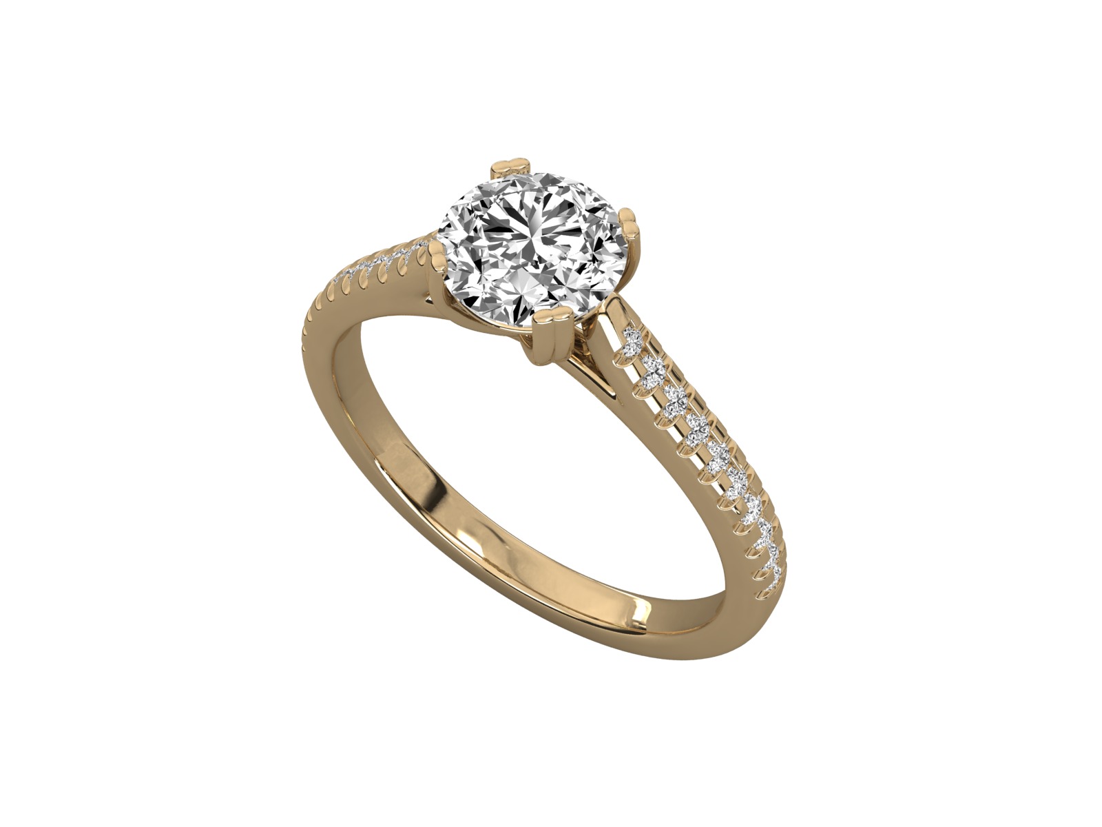solitaire engagement ring  3D print model_9