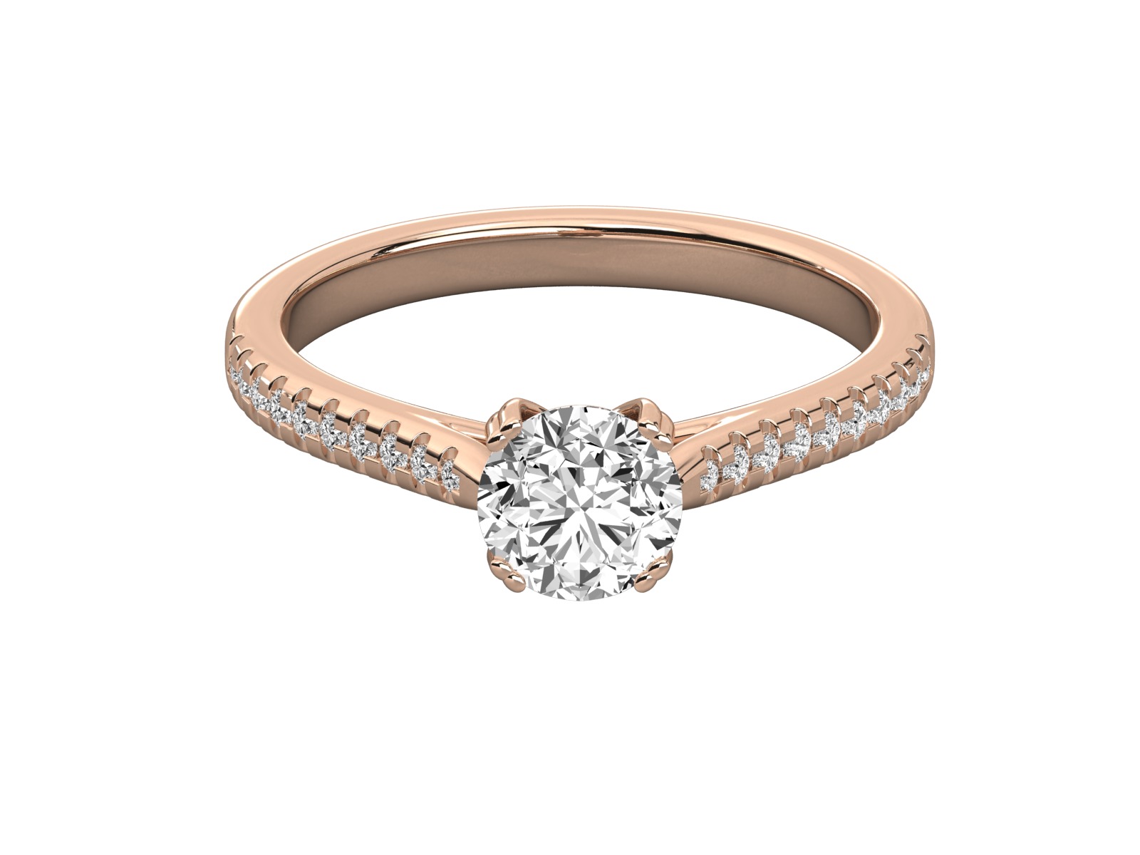 solitaire engagement ring  3D print model_17