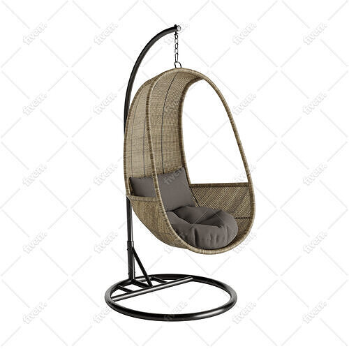 Wentworth Rattan Hanging Pod Chair 3D model