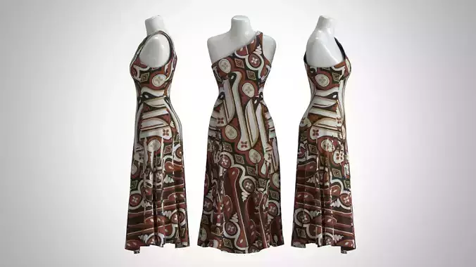 Woman Dress 2 Ethnic Batik Parang