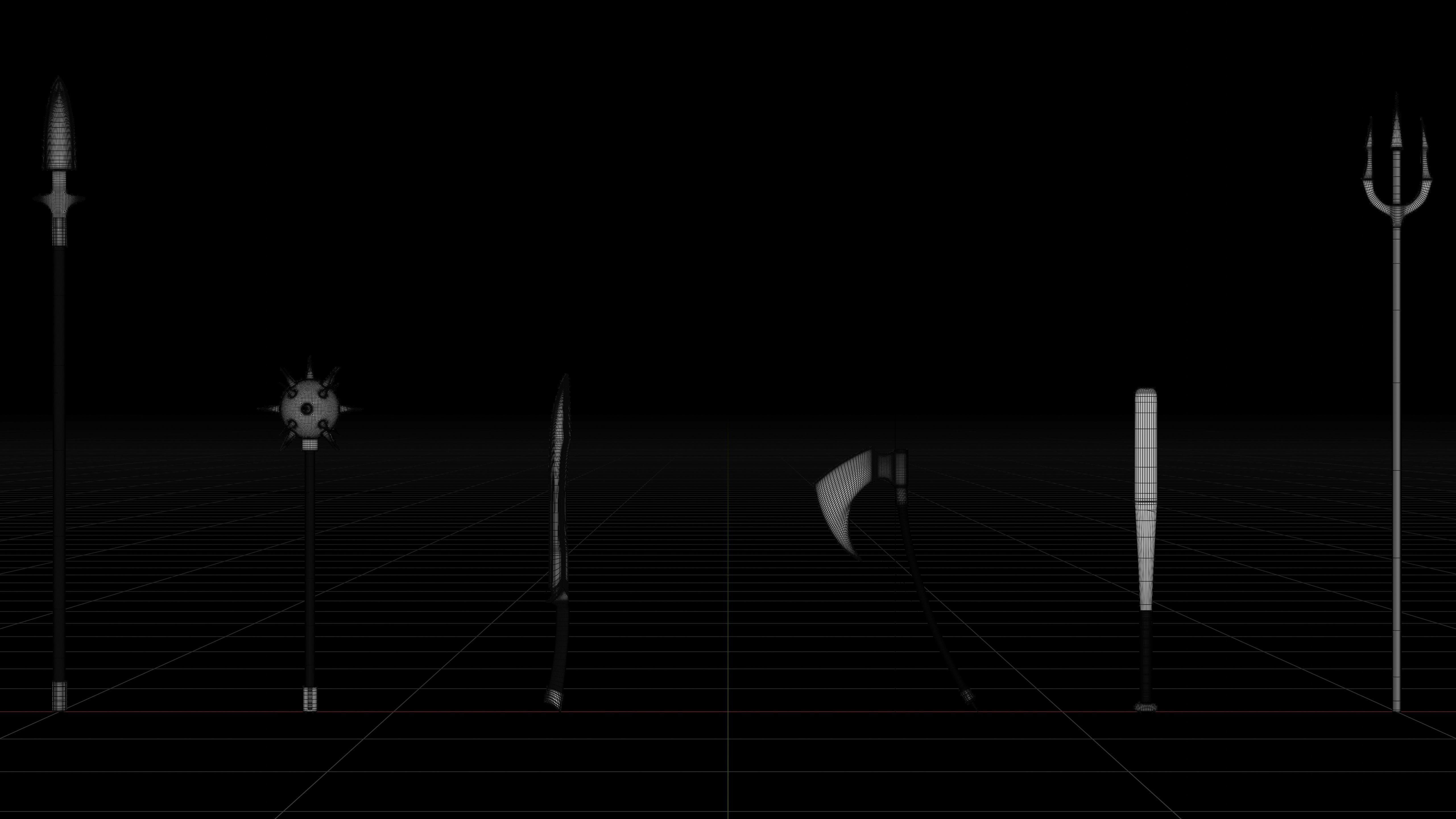 6 Weapons Pack Low-poly 3D model_7