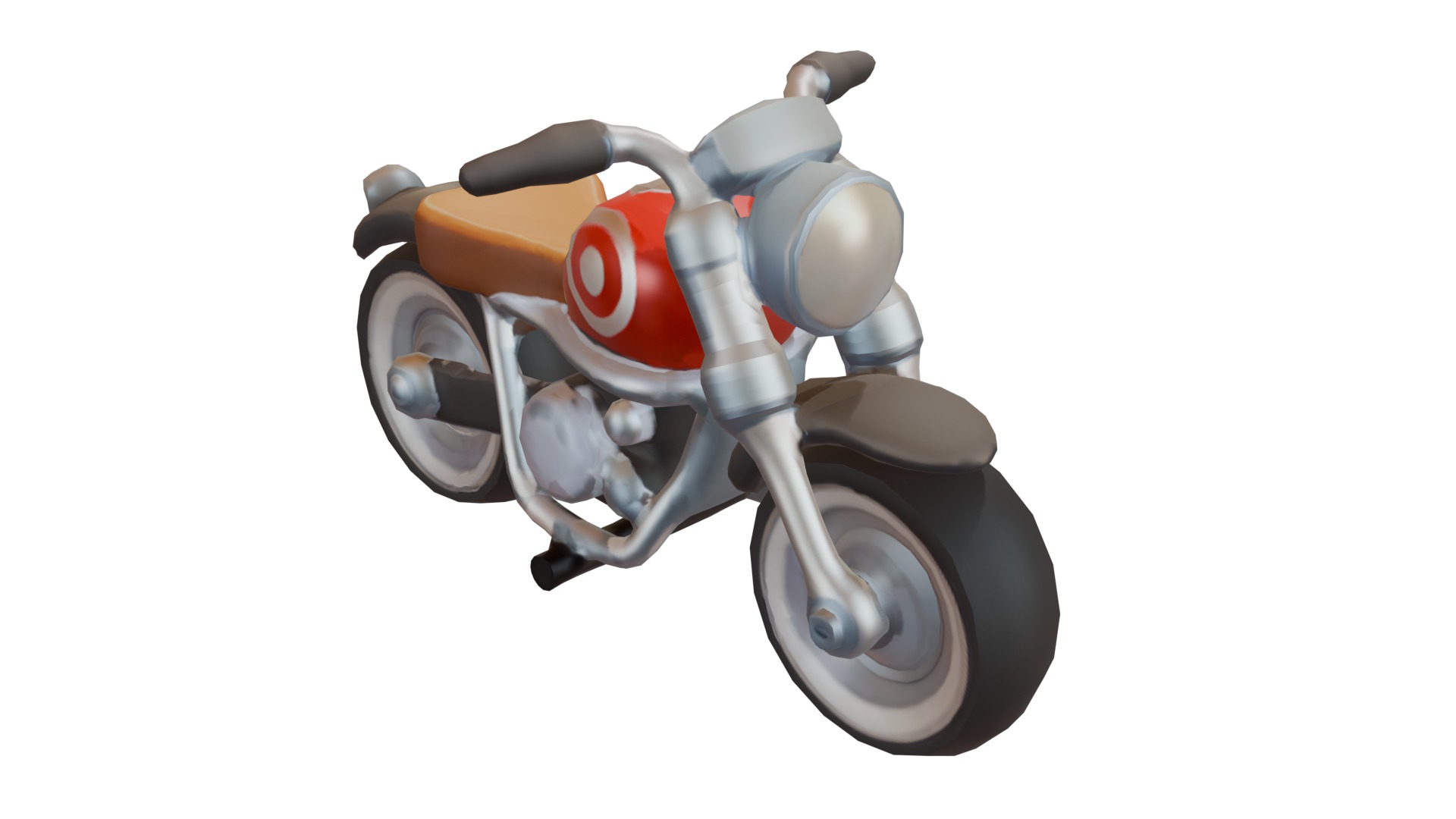 Stylized retro motorcycle 3D model_1