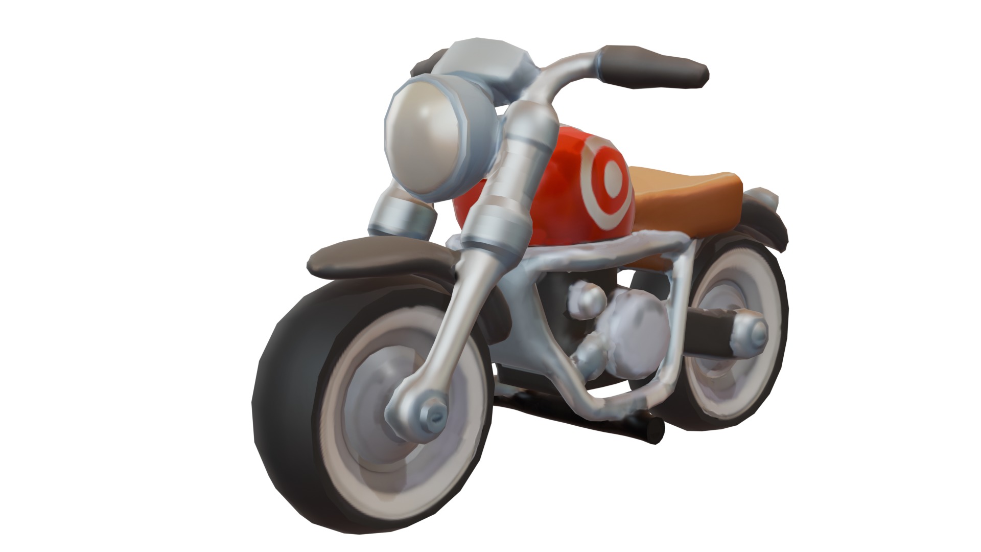 Stylized retro motorcycle 3D model_2