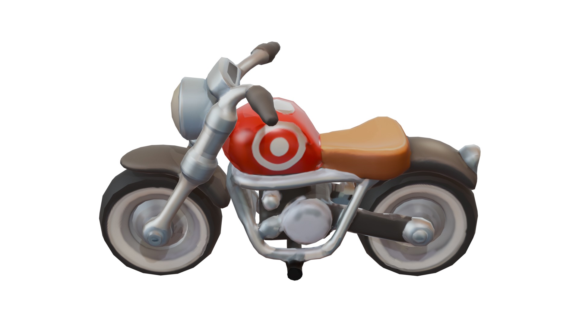 Stylized retro motorcycle 3D model_3