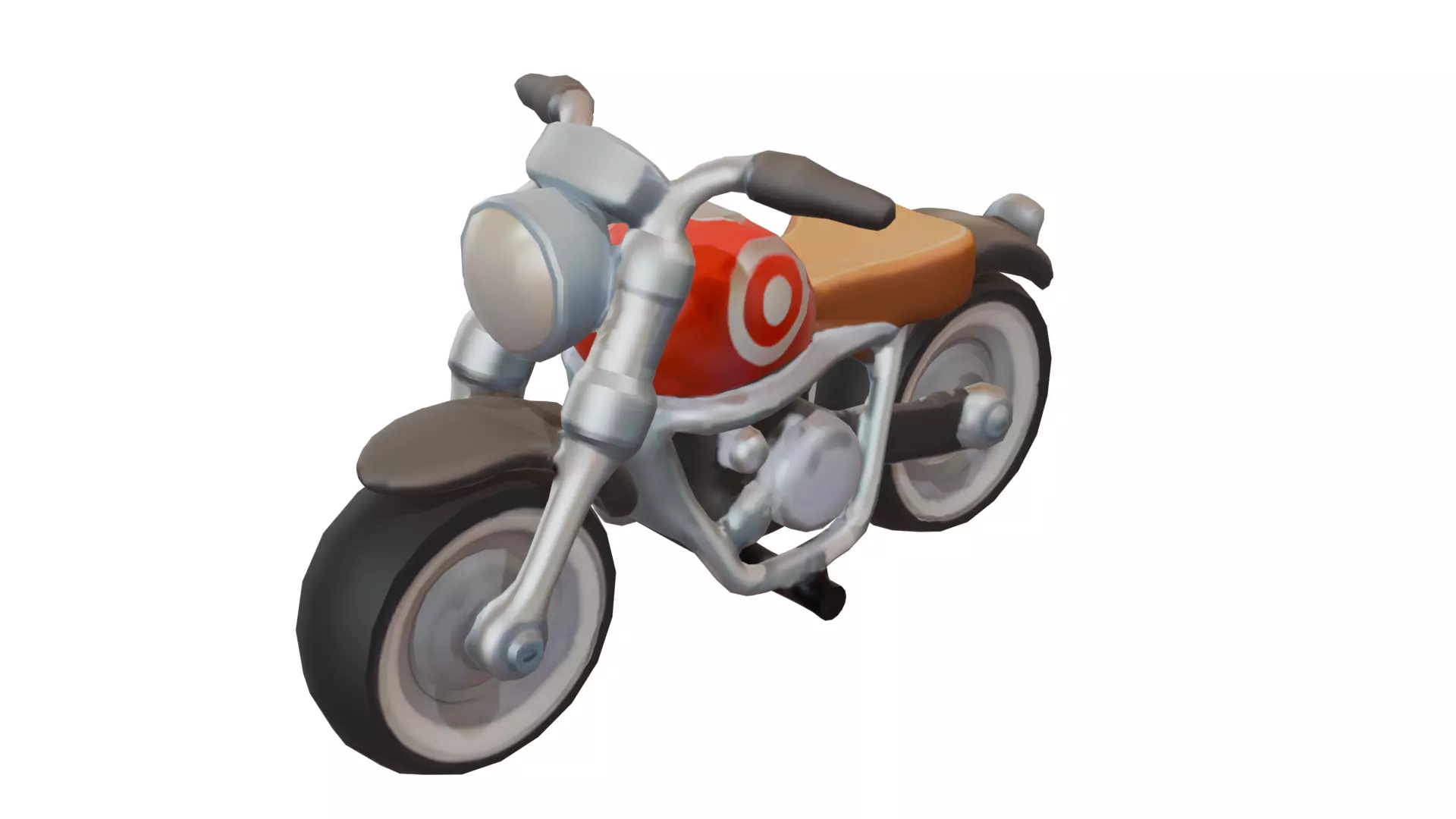 Stylized retro motorcycle 3D model_0