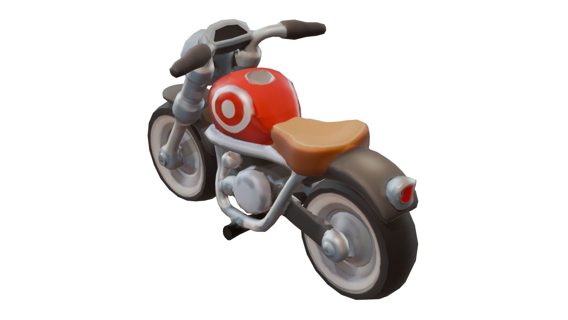 Stylized retro motorcycle 3D model_4