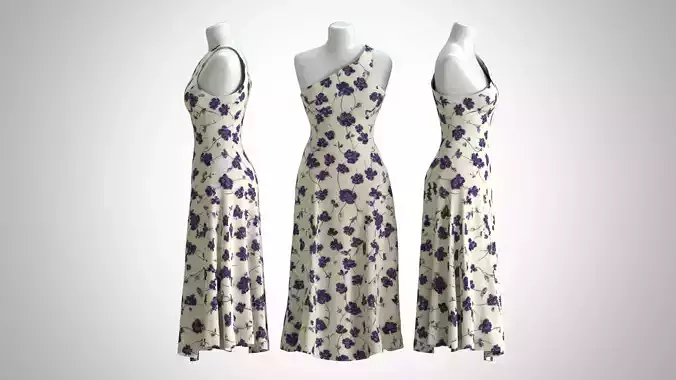 Woman Dress 2 White Grape Flower