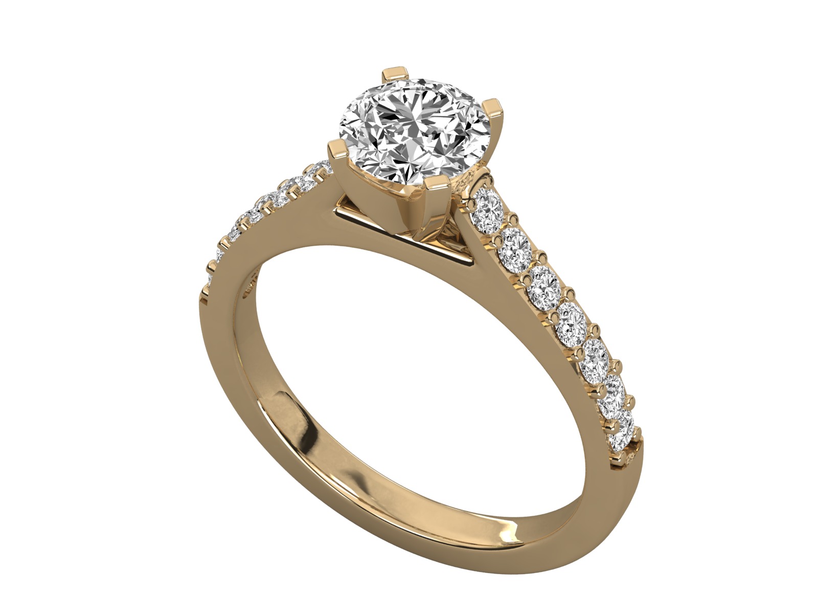 solitaire engagement ring 3D print model_19
