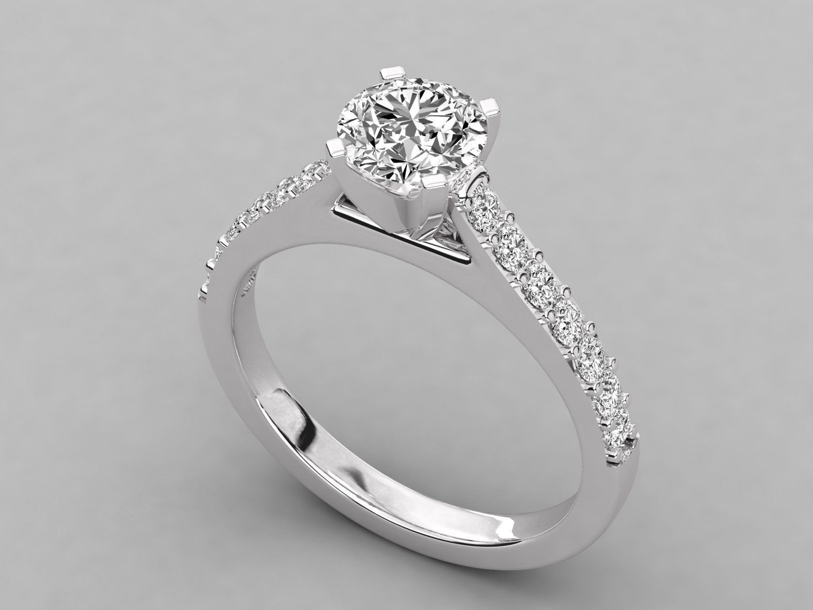 solitaire engagement ring 3D print model_15