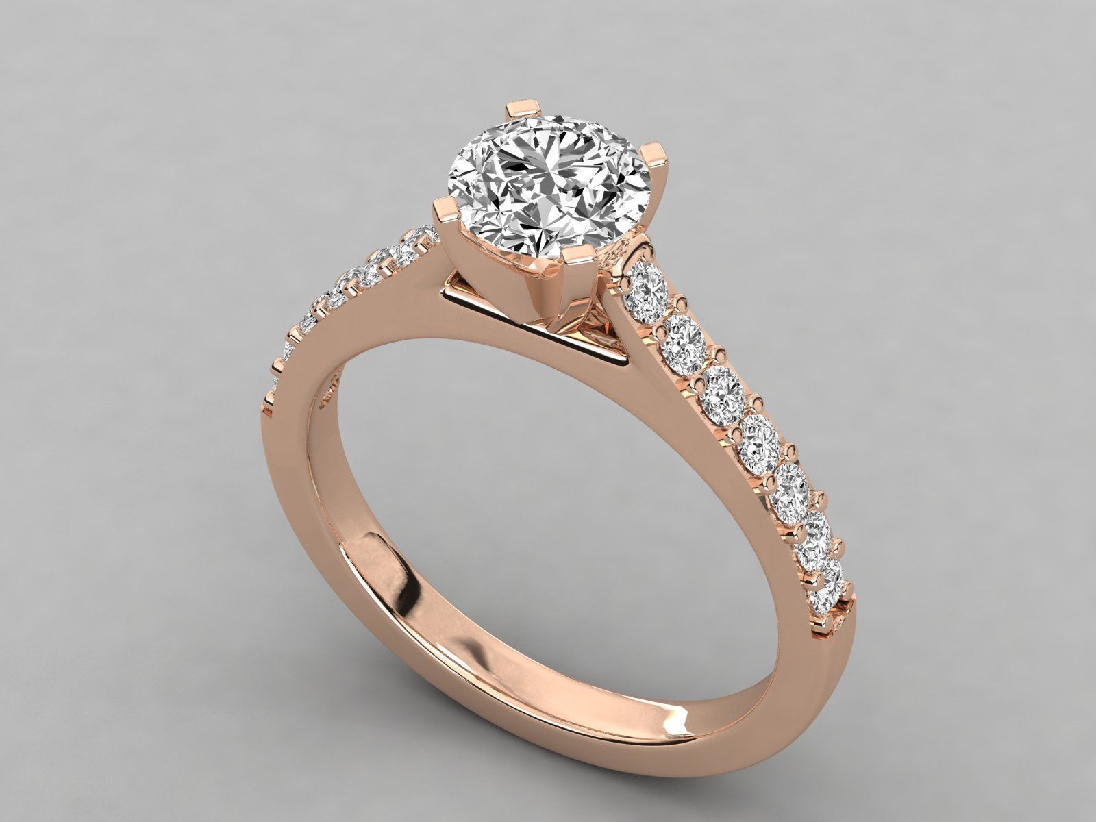 solitaire engagement ring 3D print model_2