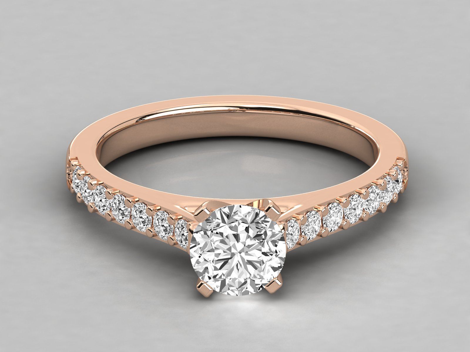 solitaire engagement ring 3D print model_4