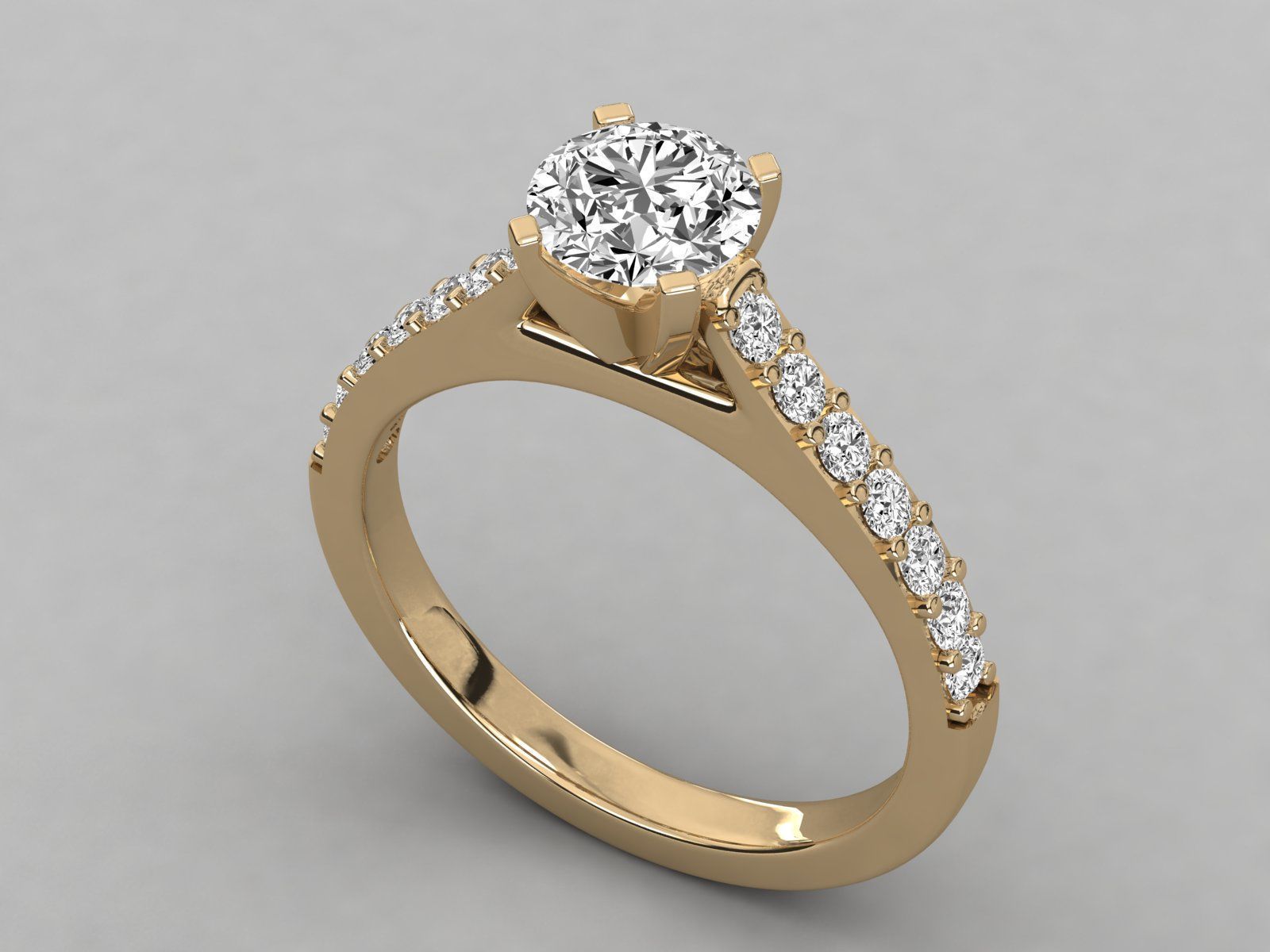 solitaire engagement ring 3D print model_18