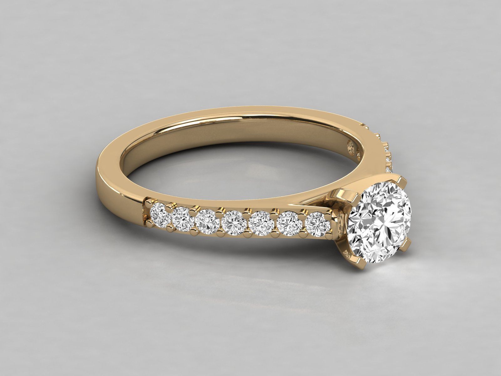 solitaire engagement ring 3D print model_16
