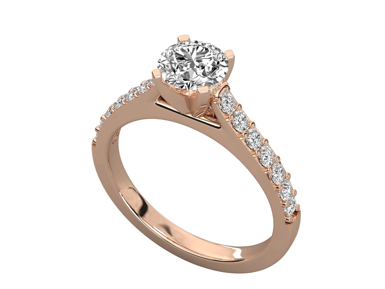 solitaire engagement ring 3D print model_6