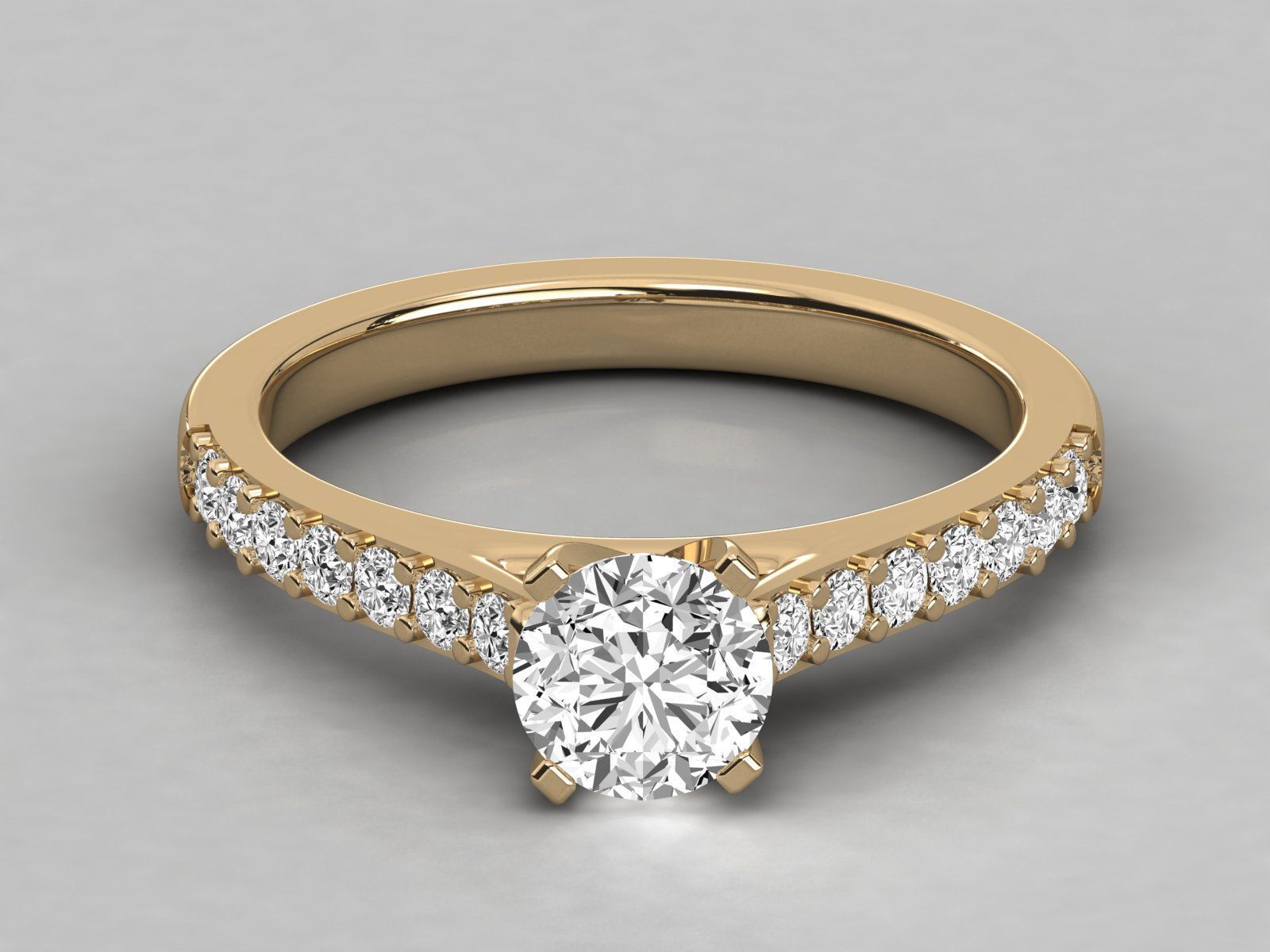 solitaire engagement ring 3D print model_9
