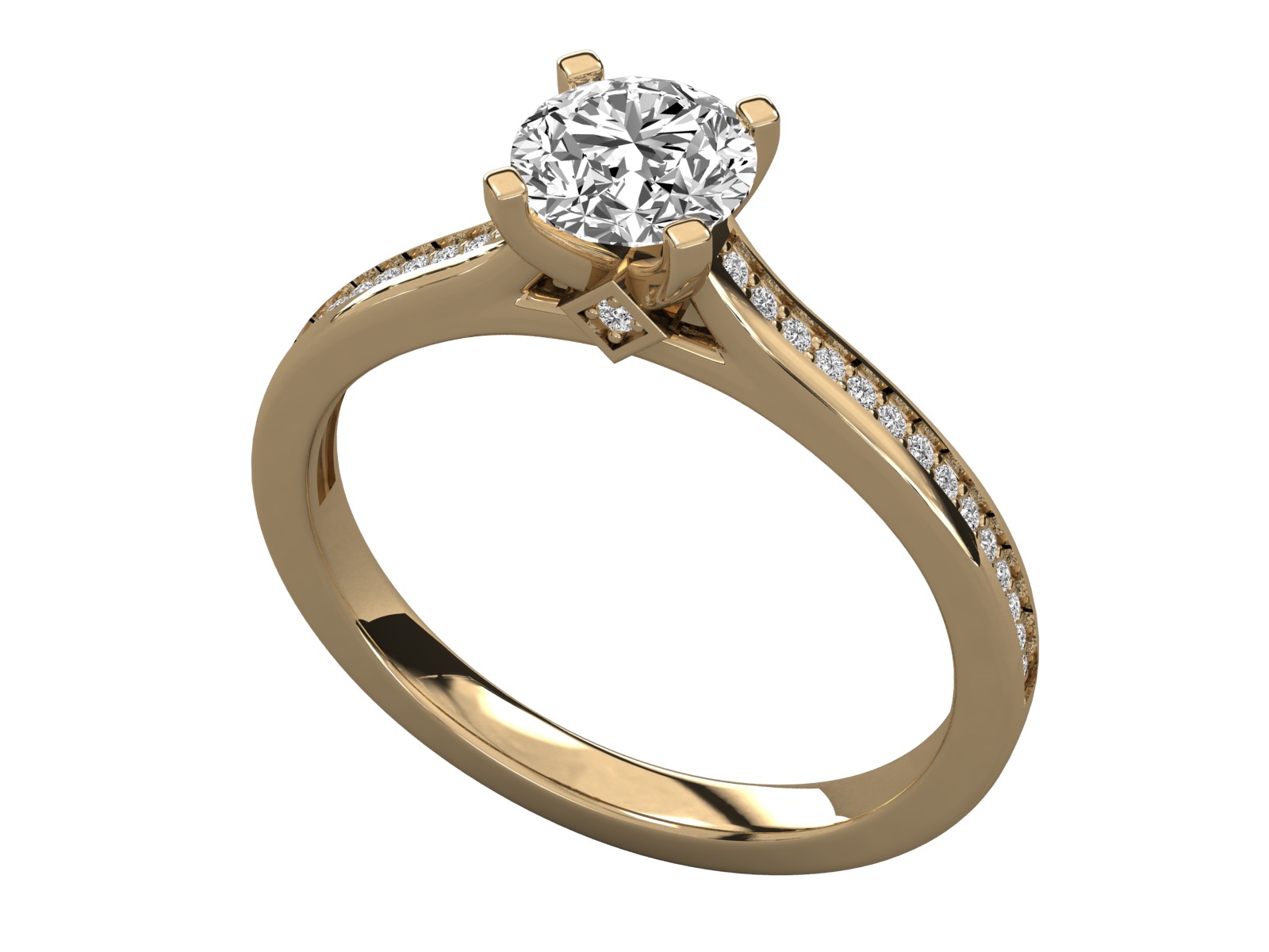 solitaire engagement ring  3D print model_9