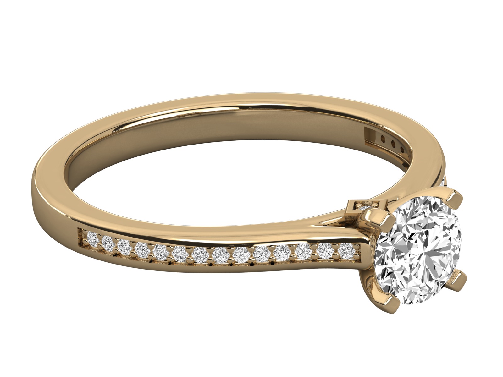 solitaire engagement ring  3D print model_7