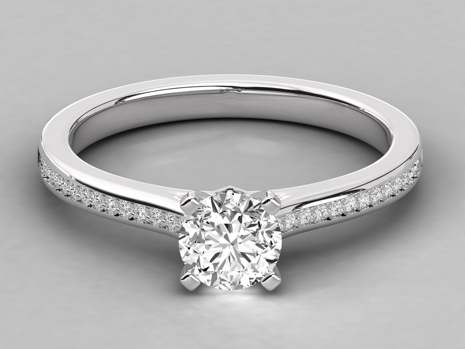 solitaire engagement ring  3D print model_6
