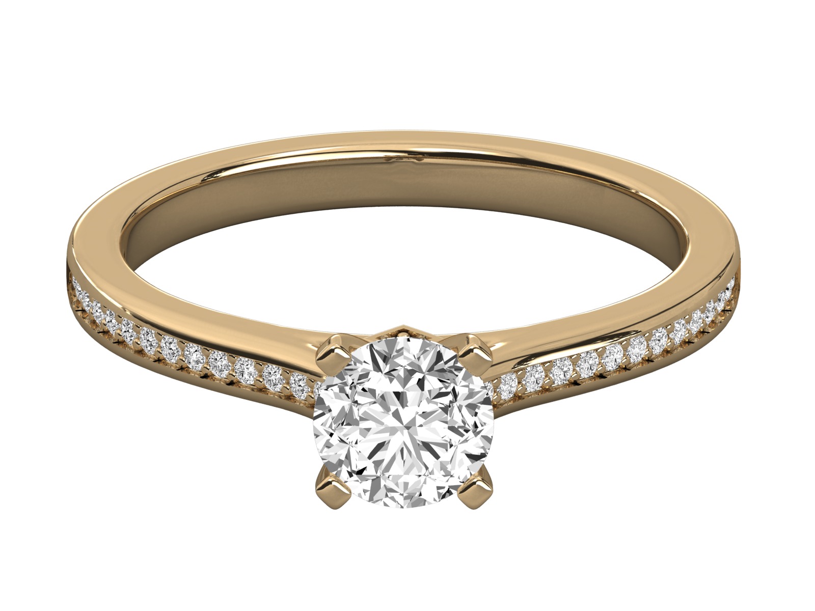 solitaire engagement ring  3D print model_11