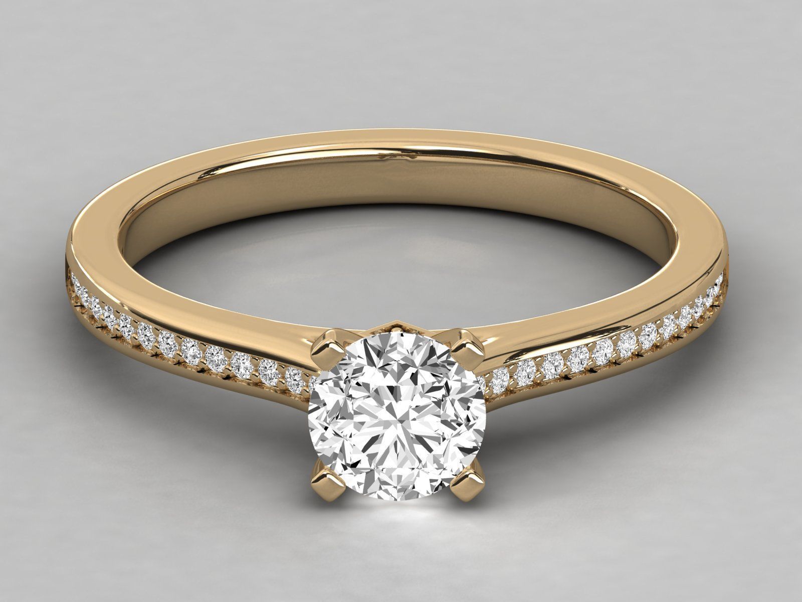 solitaire engagement ring  3D print model_12