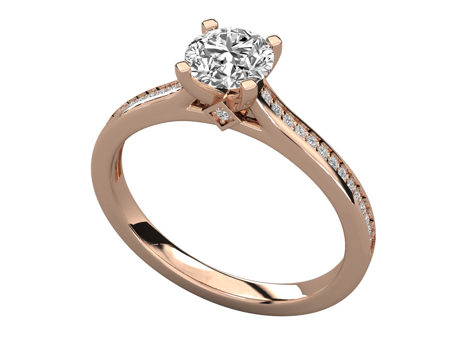 solitaire engagement ring  3D print model_15