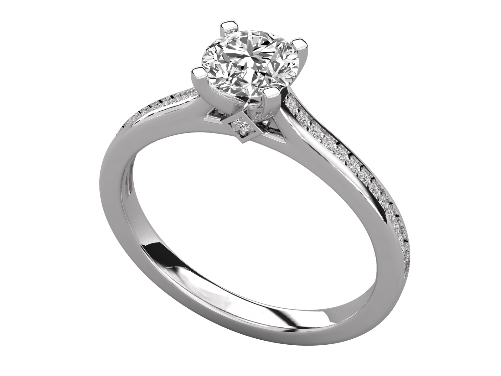 solitaire engagement ring  3D print model_2