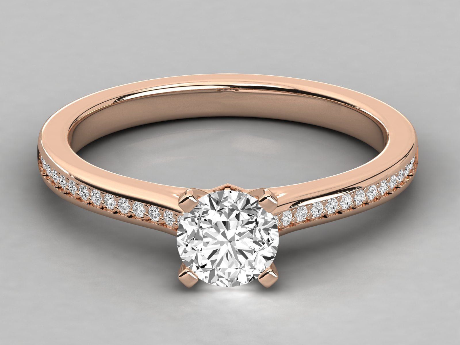 solitaire engagement ring  3D print model_18
