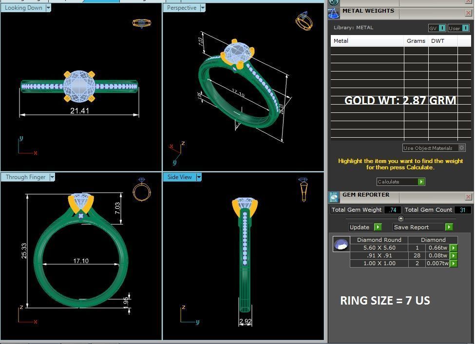 solitaire engagement ring  3D print model_1