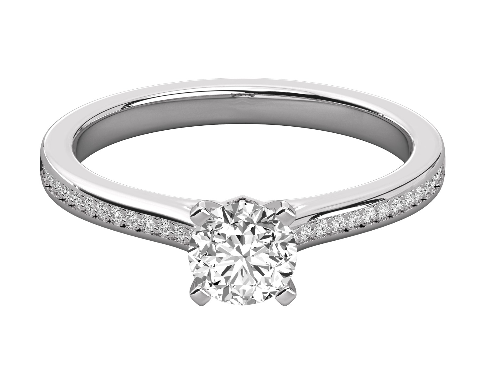 solitaire engagement ring  3D print model_5